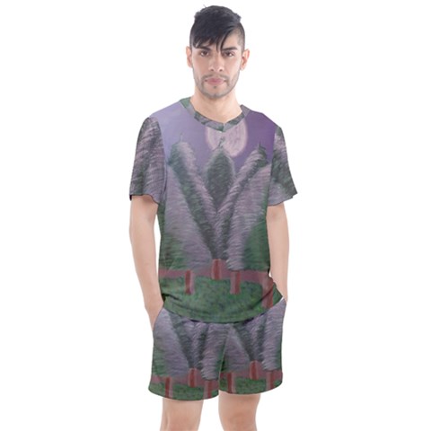 Purple Haze  Men s Mesh Tee And Shorts Set by Hayleyboop