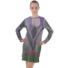 Purple Haze  Long Sleeve Hoodie Dress by Hayleyboop