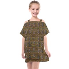 Sunflowers Seed In Harmony With Tropical Flowers Kids  One Piece Chiffon Dress by pepitasart