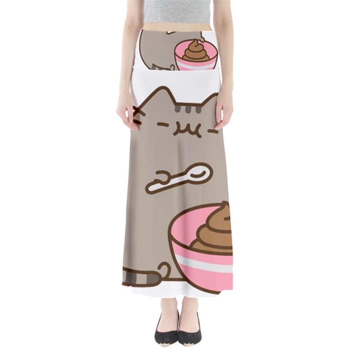 Cat Kitten Full Length Maxi Skirt