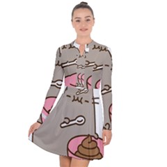 Cat Kitten Long Sleeve Panel Dress