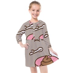 Cat Kitten Kids  Quarter Sleeve Shirt Dress