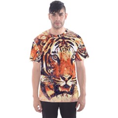 Tiger-portrait-art-abstract Men s Sport Mesh Tee