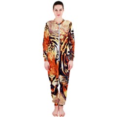 Tiger-portrait-art-abstract Onepiece Jumpsuit (ladies)