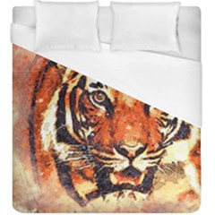 Tiger-portrait-art-abstract Duvet Cover (king Size)