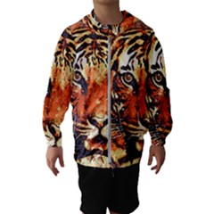 Tiger-portrait-art-abstract Kids  Hooded Windbreaker