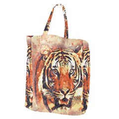 Tiger-portrait-art-abstract Giant Grocery Tote by Jancukart