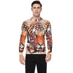 Tiger-portrait-art-abstract Men s Long Sleeve Rash Guard