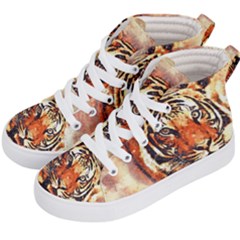 Tiger-portrait-art-abstract Kids  Hi-top Skate Sneakers