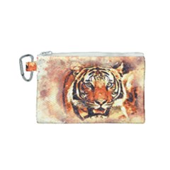 Tiger-portrait-art-abstract Canvas Cosmetic Bag (small)