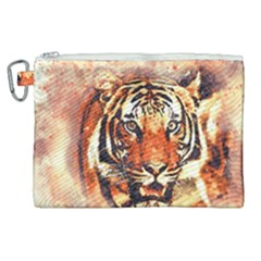 Tiger-portrait-art-abstract Canvas Cosmetic Bag (xl)