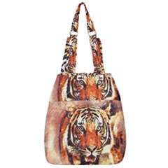 Tiger-portrait-art-abstract Center Zip Backpack