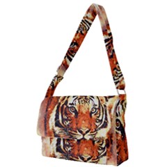 Tiger-portrait-art-abstract Full Print Messenger Bag (s)