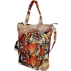 Tiger-portrait-art-abstract Shoulder Tote Bag by Jancukart