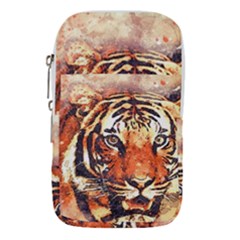 Tiger-portrait-art-abstract Waist Pouch (large)