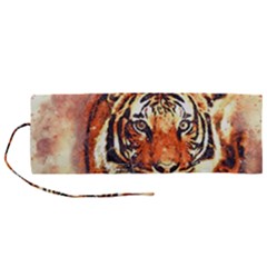 Tiger-portrait-art-abstract Roll Up Canvas Pencil Holder (m)