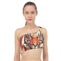 Tiger-portrait-art-abstract Spliced Up Bikini Top  View1