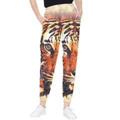 Tiger-portrait-art-abstract Tapered Pants by Jancukart