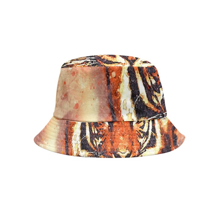 Tiger-portrait-art-abstract Inside Out Bucket Hat (Kids)