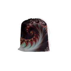 Digital-fractal-fractals-fantasy Drawstring Pouch (small)