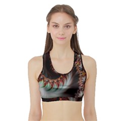 Digital-fractal-fractals-fantasy Sports Bra With Border