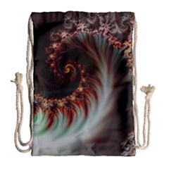 Digital-fractal-fractals-fantasy Drawstring Bag (large)