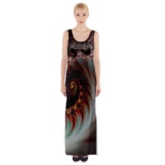 Digital-fractal-fractals-fantasy Thigh Split Maxi Dress