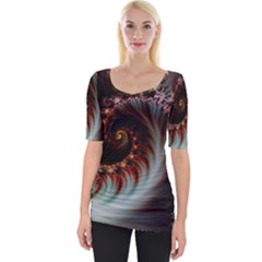 Digital-fractal-fractals-fantasy Wide Neckline Tee