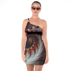 Digital-fractal-fractals-fantasy One Soulder Bodycon Dress