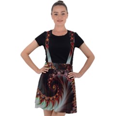 Digital-fractal-fractals-fantasy Velvet Suspender Skater Skirt