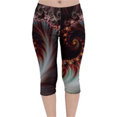 Digital-fractal-fractals-fantasy Velvet Capri Leggings 