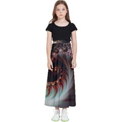 Digital-fractal-fractals-fantasy Kids  Flared Maxi Skirt