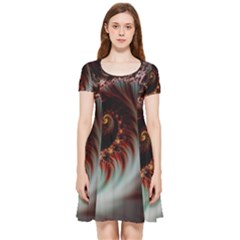 Digital-fractal-fractals-fantasy Inside Out Cap Sleeve Dress