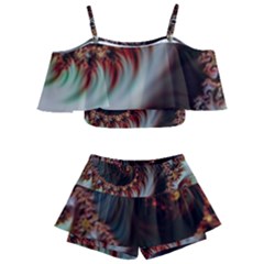 Digital-fractal-fractals-fantasy Kids  Off Shoulder Skirt Bikini