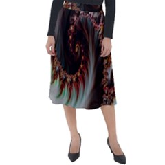 Digital-fractal-fractals-fantasy Classic Velour Midi Skirt 