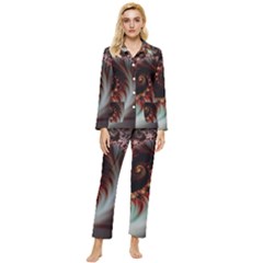 Digital-fractal-fractals-fantasy Womens  Long Sleeve Velvet Pocket Pajamas Set by Jancukart