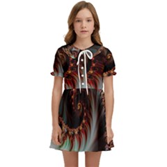 Digital-fractal-fractals-fantasy Kids  Sweet Collar Dress