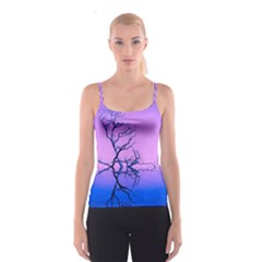 Nature-inspiration-trees-blue Spaghetti Strap Top