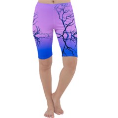 Nature-inspiration-trees-blue Cropped Leggings 