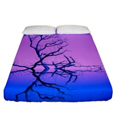 Nature-inspiration-trees-blue Fitted Sheet (california King Size)