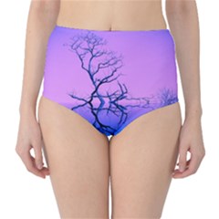 Nature-inspiration-trees-blue Classic High-waist Bikini Bottoms