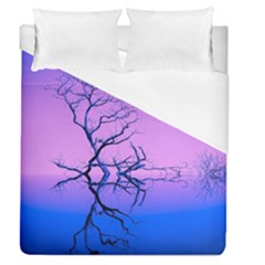 Nature-inspiration-trees-blue Duvet Cover (queen Size)