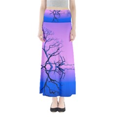 Nature-inspiration-trees-blue Full Length Maxi Skirt