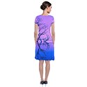 Nature-inspiration-trees-blue Short Sleeve Front Wrap Dress View2