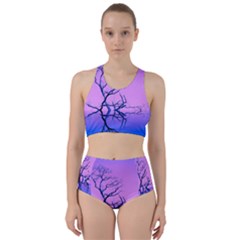 Nature-inspiration-trees-blue Racer Back Bikini Set