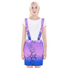 Nature-inspiration-trees-blue Braces Suspender Skirt