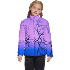 Nature-inspiration-trees-blue Kids  Puffer Bubble Jacket Coat by Jancukart