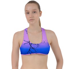 Nature-inspiration-trees-blue Criss Cross Racerback Sports Bra