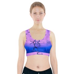 Nature-inspiration-trees-blue Sports Bra With Pocket