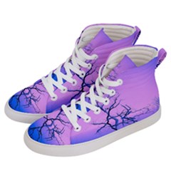 Nature-inspiration-trees-blue Men s Hi-top Skate Sneakers